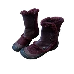 JBU Jambu Iceburg Burgundy Vegan Faux Fur Winter Boots Side Zip Women 8M JB19ICE